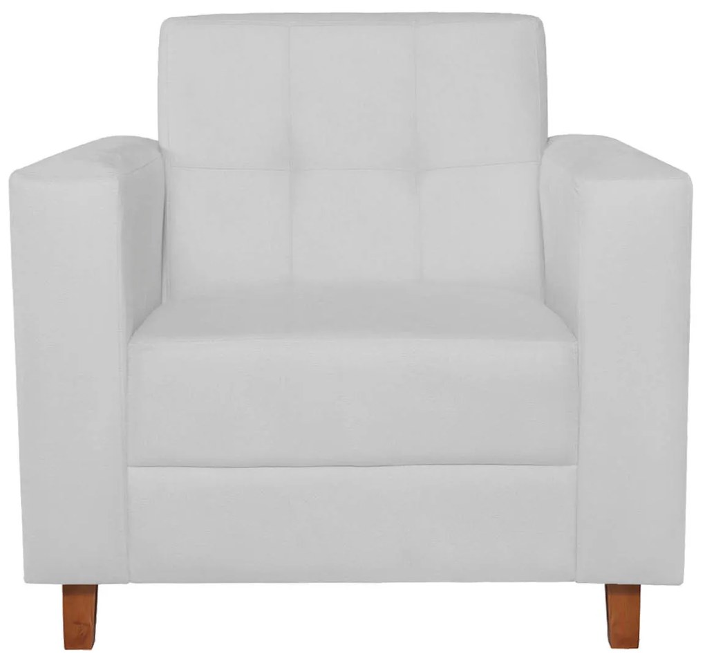Kit Sofá 2 Lugares e 2 Poltronas Denver Suede Branco - ADJ Decor