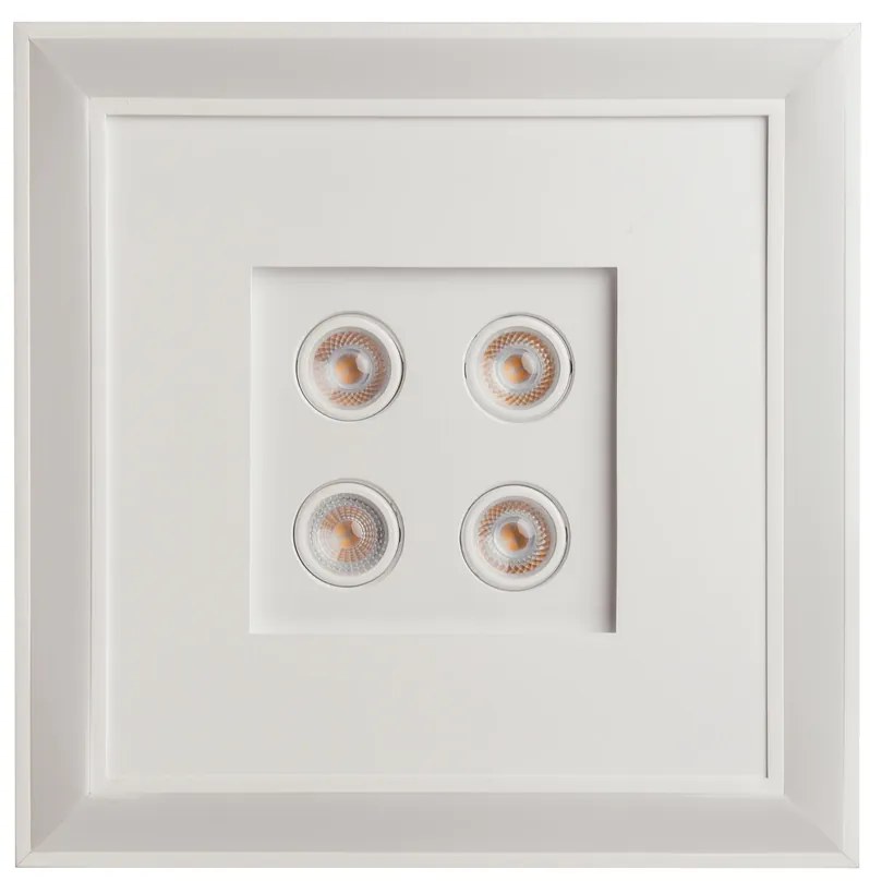 Embutido Bore Pro 42X42X11Cm 04Xmr16 Led 36,8W Bivolt | Usina 19201/42 (BT - Branco Texturizado, 4000k)