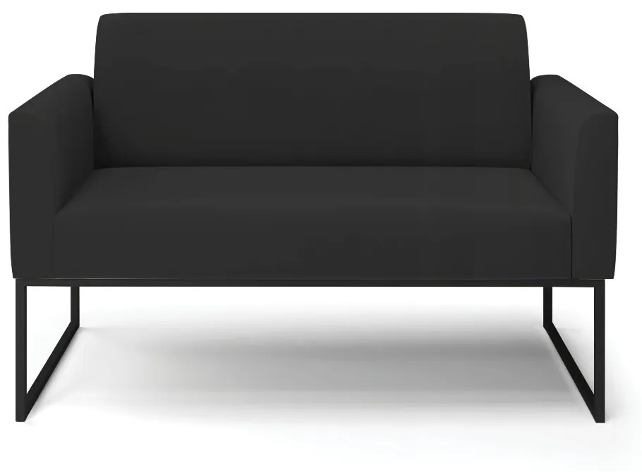 Sofá Namoradeira Base Industrial Preto Marisa Veludo D03 - DRossi - Preto