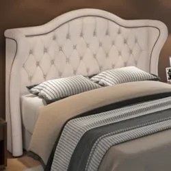 Cabeceira Cama Box Casal King 195cm Antibes Z37 Linho Bege Cru - Mpoze