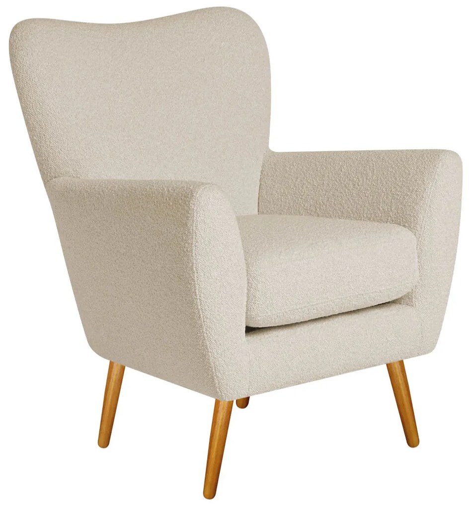Poltrona Decorativa Luxo Moderna Sala de Estar Recepção Amélia Bouclé