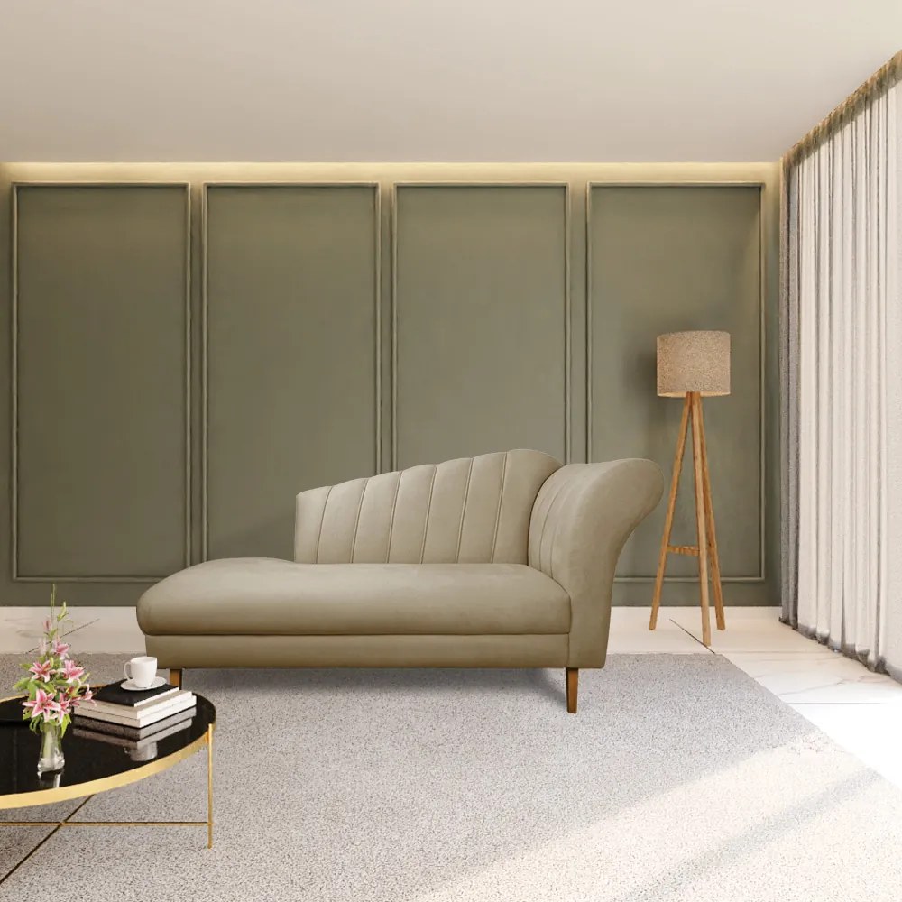Divã Recife Suede 165 cm Pés Chanfrado Castanho - D'Rossi - Marrom Rato
