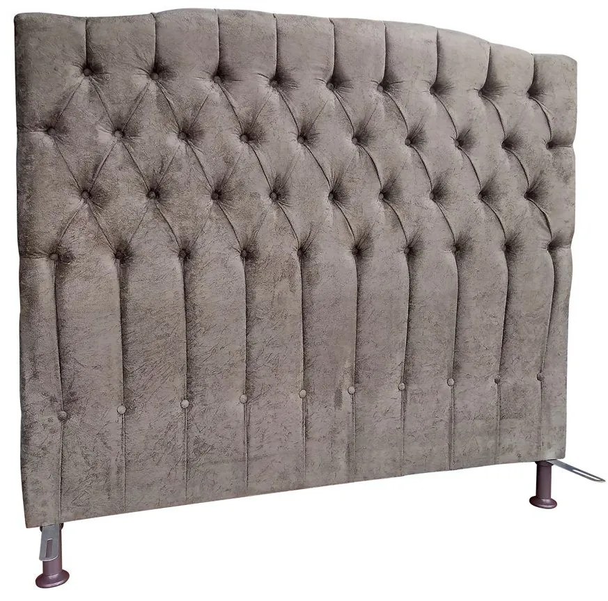Cabeceira Cama Box Casal King 195cm Capitonê Sofia Suede Marrom - Sheep Estofados - Marrom