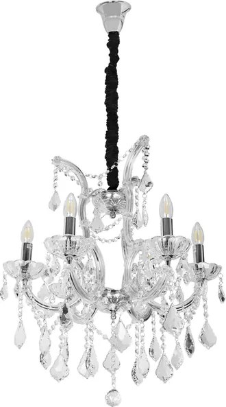 Lustre Cristal K9 Metal Cromado Florenca