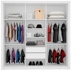 Guarda Roupa 3 Portas 2 Gavetas Residence D02 Branco - Mpozenato