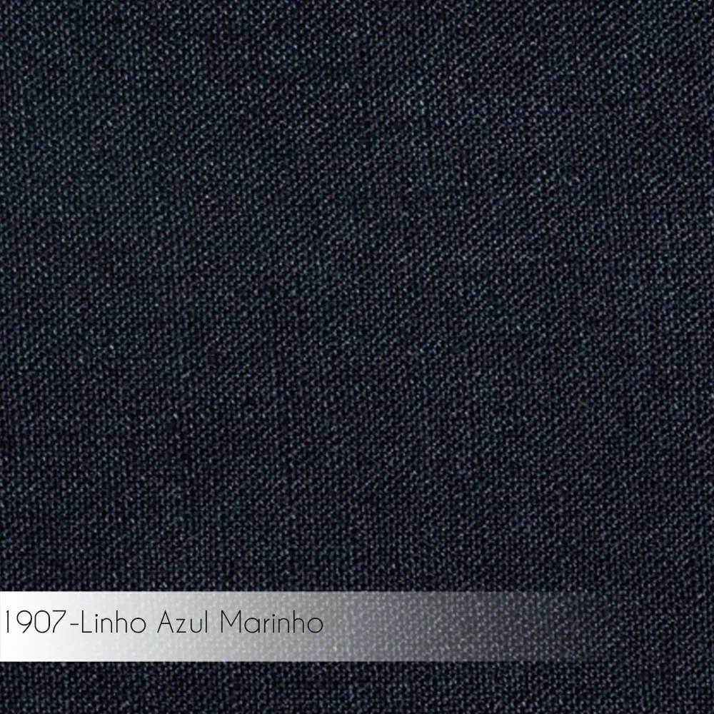 Kit 2 Poltronas Decorativas Base em Aço Preto Eslovenia Linho Azul Marinho G17 - Gran Belo