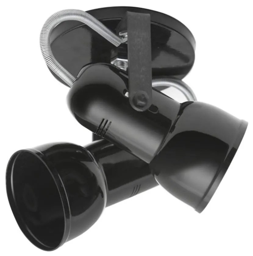 Spot B2 Simples Copinho Para 2x E27 Led Bulbo Preto - Bivolt