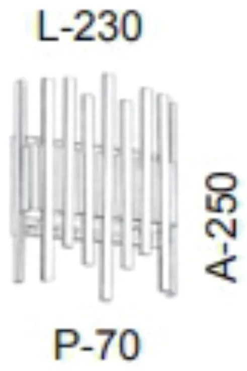 Arandela Flat Com Filetes 07X23X25Cm Metal 02Xg9 - Old Artisan Ar-5153 (Branco / Dourado Brilho)