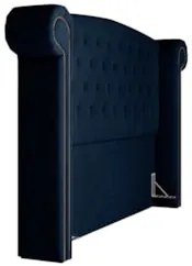 Cabeceira Cama Box Casal 140cm Provença Z37 Veludo Azul Marinho - Mpoz