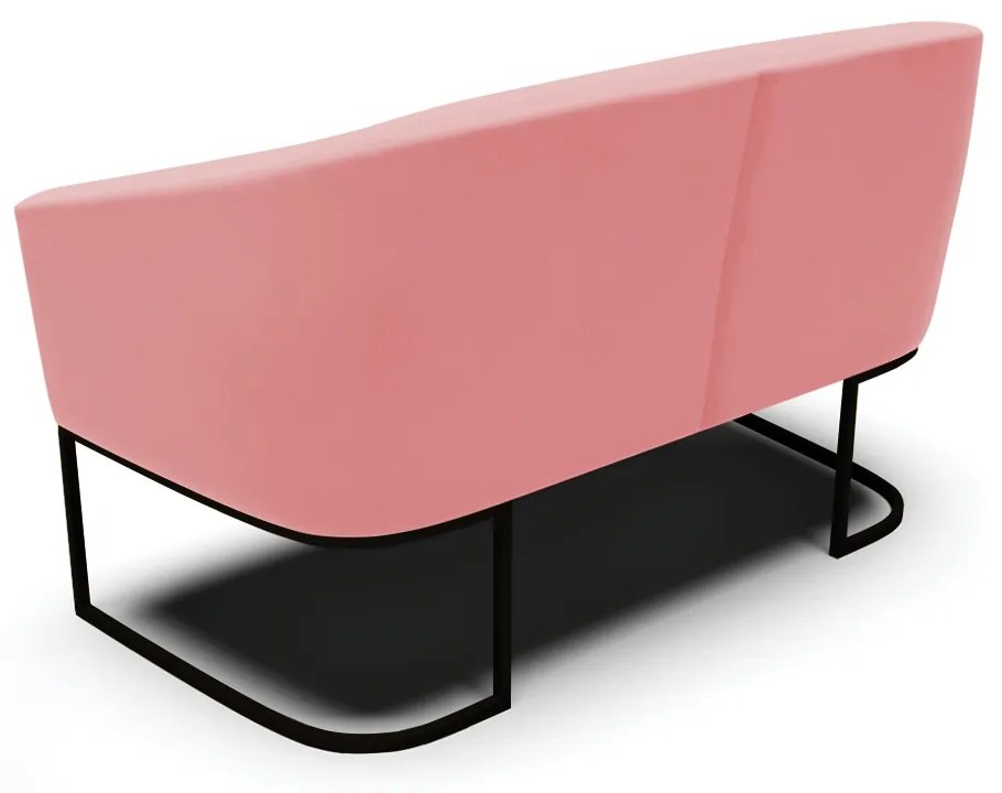 Sofá 2 Lugares Namoradeira Industrial Preto Stella Suede D03 - D'Rossi - Rose