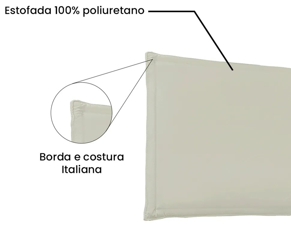 Cabeceira Painel Garden Para Cama Box Casal 140 cm Corino - D'Rossi - Bege