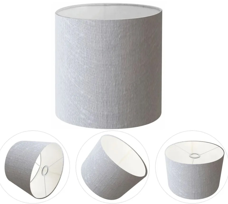 Cúpula Abajur Cilíndrica Cp-7009 Ø25x20cm Rustico Cinza