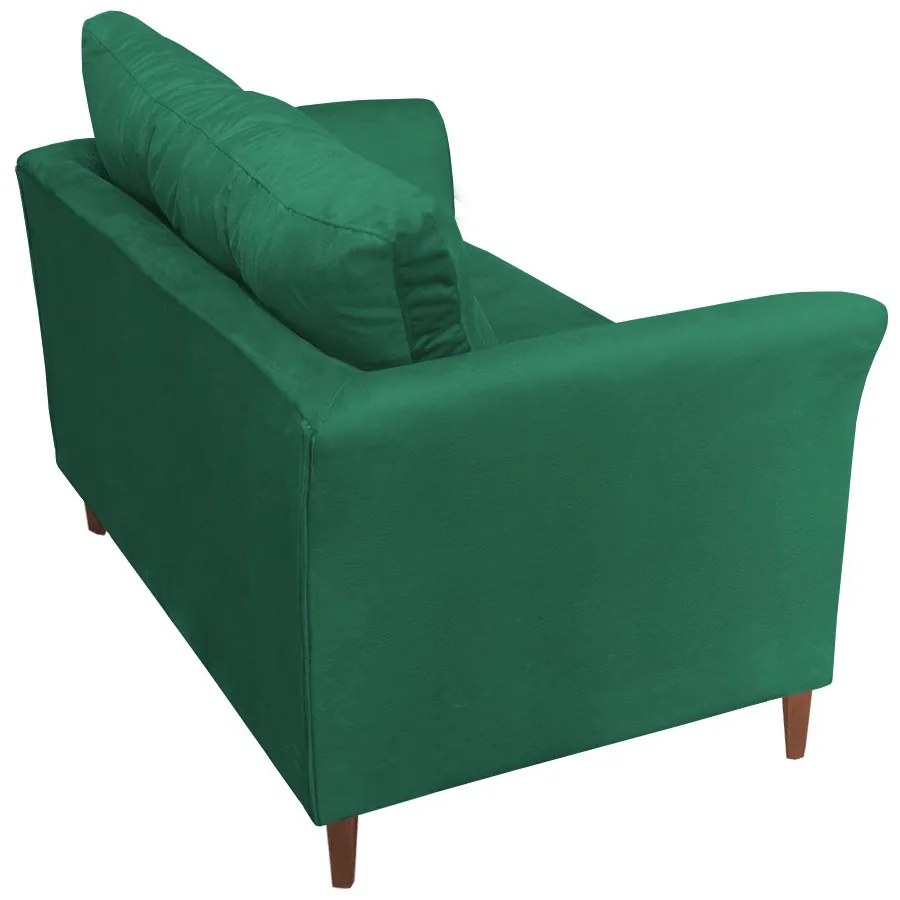 Namoradeira Ibis Decorativa 2 Lugares 1,35 m Recepção Quarto Sala Suede Verde Bandeira