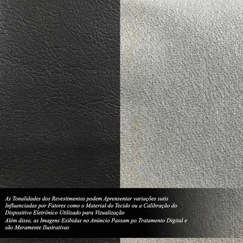 Cabeceira Design para Cama Casal Torres Pés em Madeira PU/Bouclê Preto/Off White G91 - Gran Belo