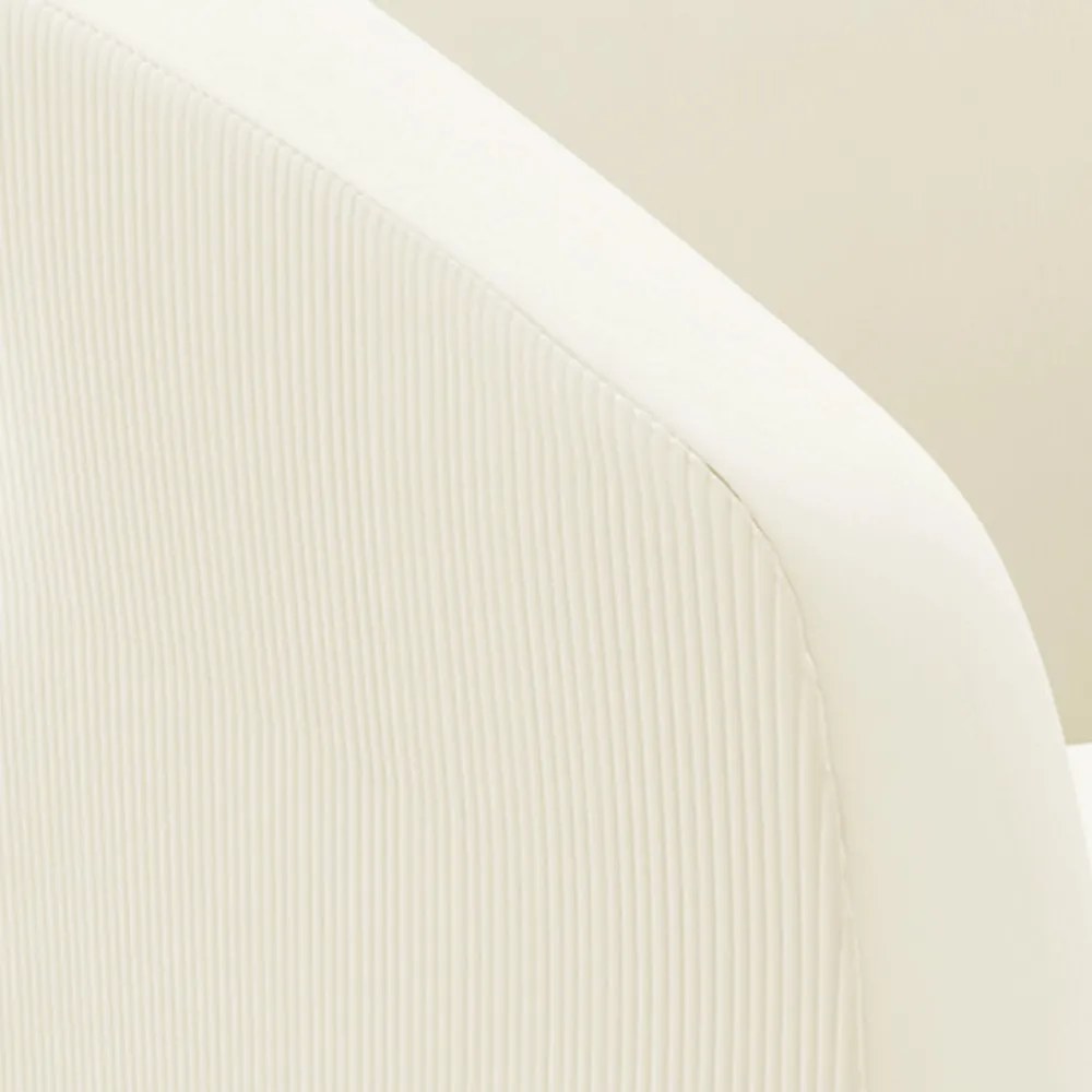 Poltrona Decorativa Pé Palito Natural Kit 2 Stella Cotelê Ext/Veludo D03 - D'Rossi - Off White