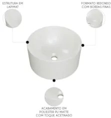Cuba Pia Para Banheiro Redonda 30cm Celine C08 Bege - Mpozenato