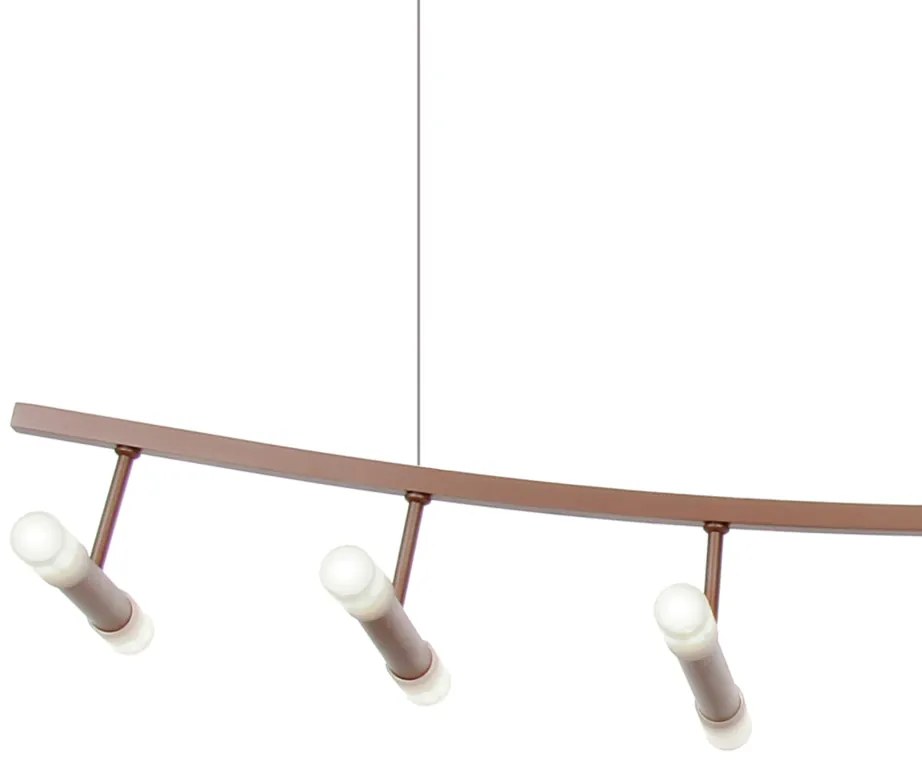 Pendente Flash Linear Curvo 17X32X120Cm Tubo Ponteira Dupla Acrílico M... (ONIX)