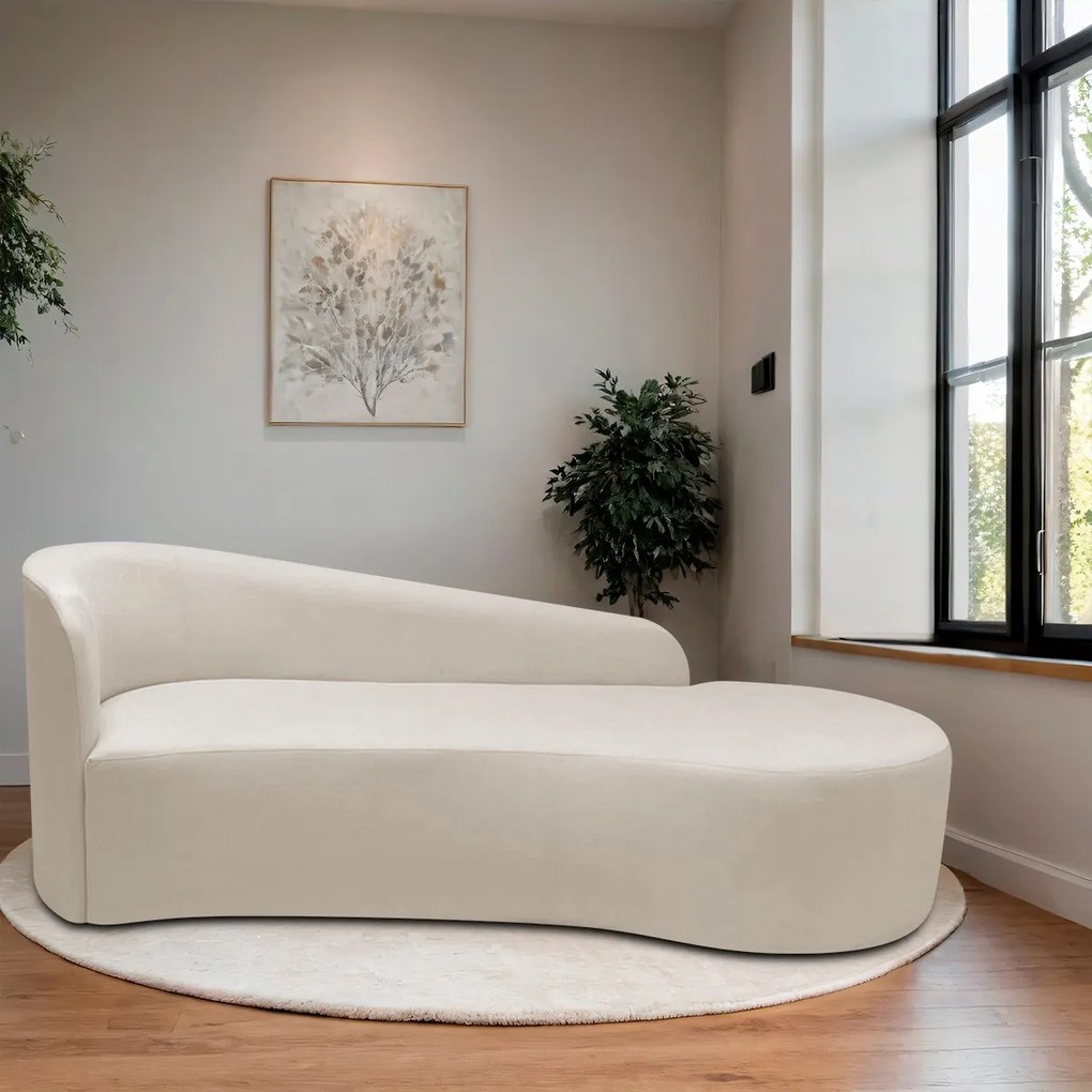 Divã Recamier Orgânico França 140cm Lado Direito Linho - ADJ Decor