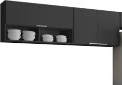 Armário de Cozinha CP03 Com Pia 180cm Pérola Z34 Preto      - Mpozenat