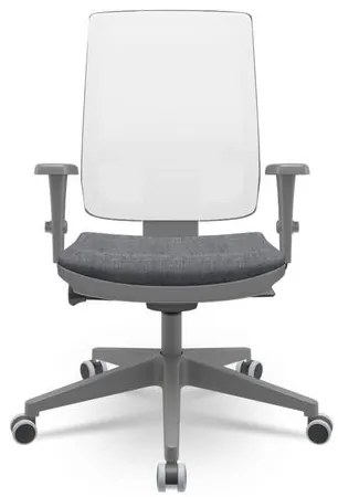 Cadeira Brizza Diretor Grafite Tela Branca Assento Concept Granito Base Autocompensador Piramidal - 66176 Sun House
