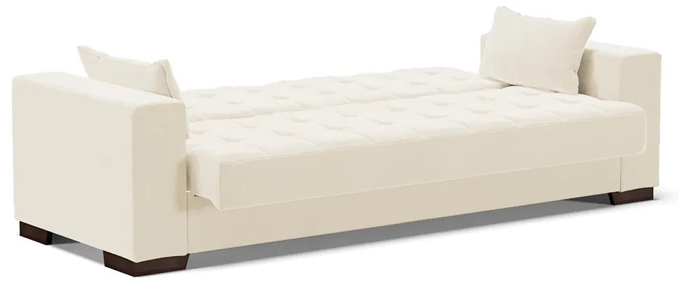 Sofá Cama Casal 3 Lugares 210cm Lisboa Veludo Bege  D03 - D'Rossi