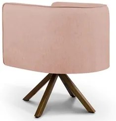 Poltrona Decorativa Giratória Base Giromad Madeira Betina C-105 Linho