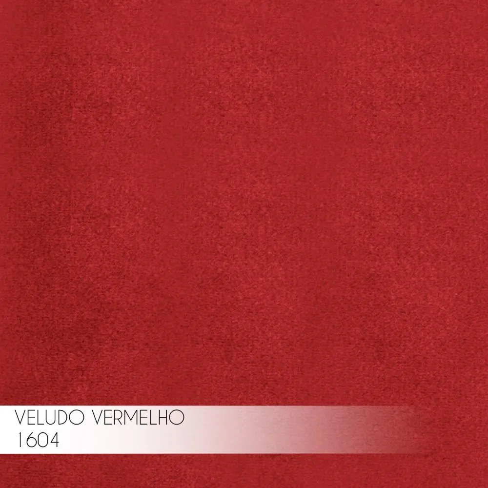 Kit 2 Banqueta Decorativa Rubel Base Bronze Veludo Vermelho G41 - Gran Belo
