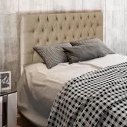 Cabeceira Cama Box Casal Queen 160cm Diamante Linho Bege Z51 - Mpozena