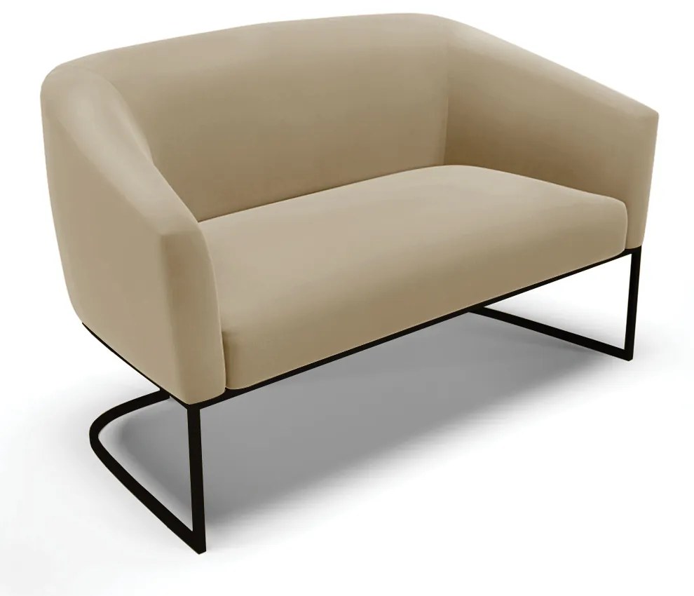 Namoradeira e 2 Poltronas Industrial Preto Stella Suede D03 - D'Rossi - Marrom Rato