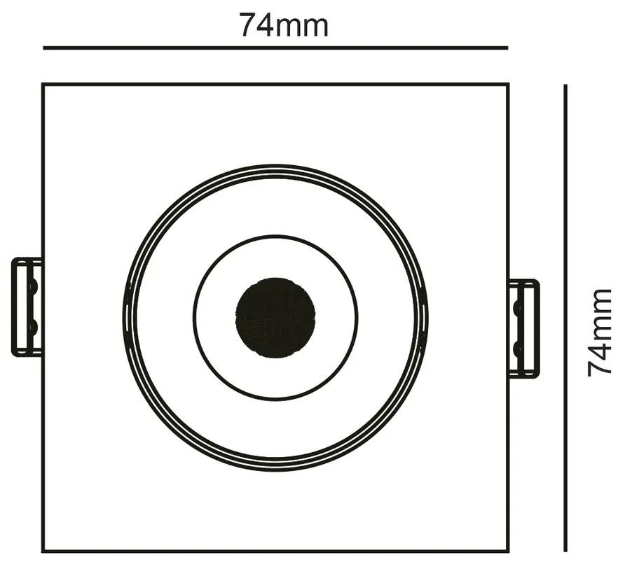 Spot De Embutir Quadrado 3W 6500K Led Bivolt 7,4X7,4X2,5Cm | Opus Eco... (Branco)
