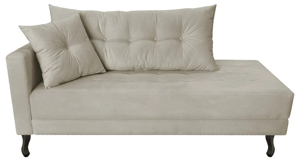 Kit Diva Recamier Azura 185cm Lado Direito e 02 Poltronas Classic Linho - ADJ Decor