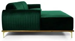 Sofá 320cm 5 Lugares com Chaise Esquerdo Pés Gold Molino C-303 Veludo