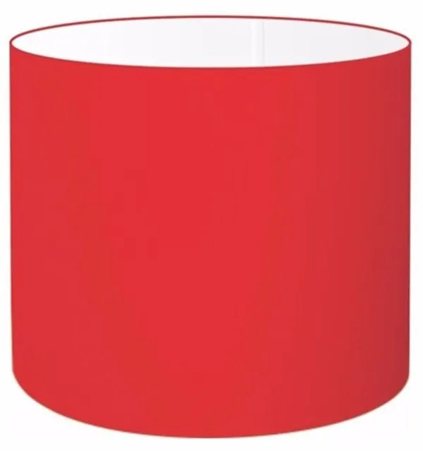 Cúpula em tecido cilíndrico abajur luminária cp-4143 35x25cm vermelho