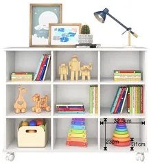 Nicho Organizador 9 Gavetas com Rodízios Branco/Colorido - Qmovi
