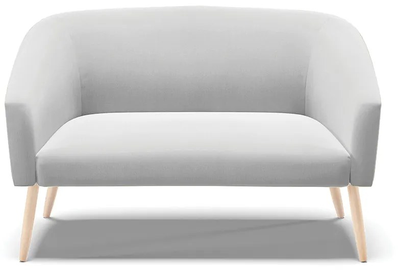 Namoradeira 02 Lugares Stella Suede Cinza Pés Palito Natural - D'Rossi