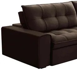 Sofá Retrátil Reclinável 3 Lugares 250cm Argon F05 Veludo Marrom - Mpo
