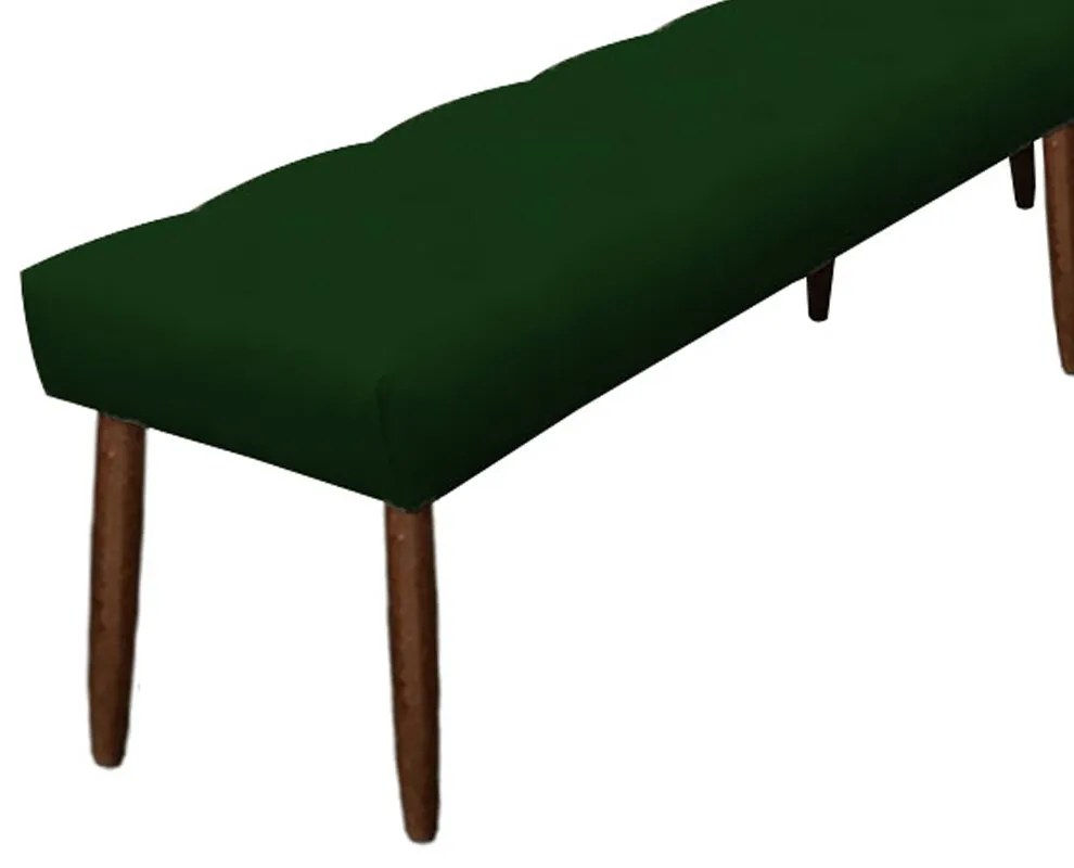 Banco de Canto Estofado Sira Suede Verde Pés Palito Castanho C05 - D'Rossi