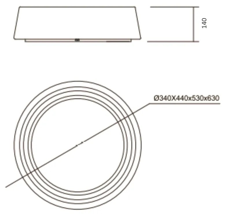 Plafon Rubi Ø34X14Cm Led 16,4W Bivolt | Usina 19060/34 (CB-V - Cobre Escovado, 4000k)