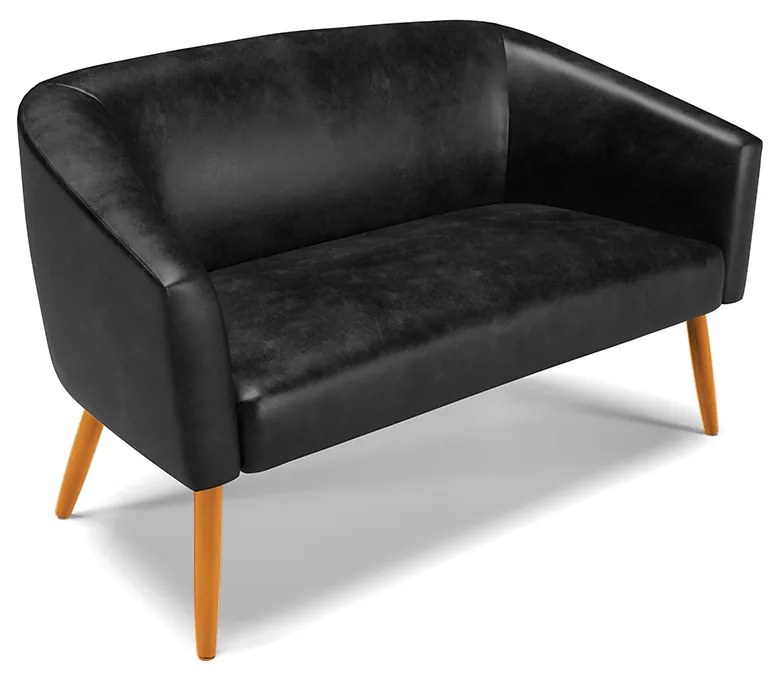 Namoradeira e 2 Poltronas Giratória MA30 Stella Sintético PU D03 - D'Rossi - Preto