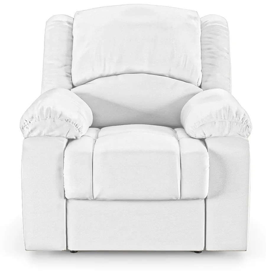 Poltrona do Papai Reclinável Sala de Cinema Madrid Elétrica Touch USB PU Branco  G23