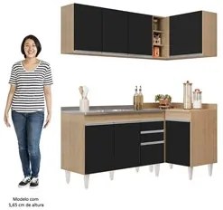 Armário de Cozinha Modulado de Canto Esquerdo 4 Peças CP48 com Pia Ino