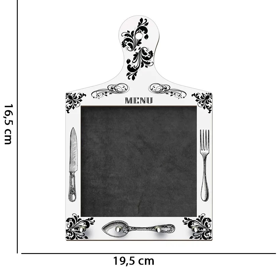 Porta Chaves com Lousa Tábua de Carne Decorativa -  D'Rossi