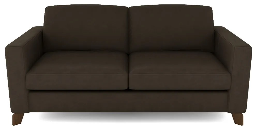 Sofá Sala de Estar Living 3 Lugares 200cm Presley Pés Madeira Veludo Marrom G52 - Gran Belo