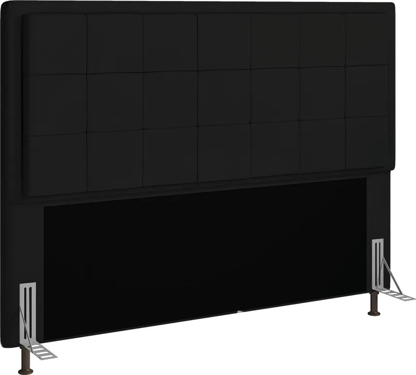 Cabeceira Casal Queen Cama Box 160cm para Quarto Onix Suede M11 - D'Rossi - Preto