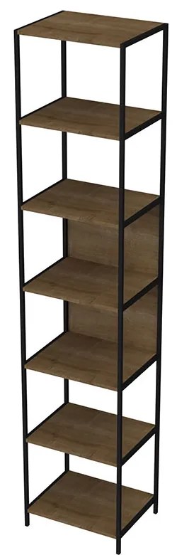 Estante Multiuso Steel Quadra com 07 Prateleiras Estilo Industrial Vermont e Preto 45 cm - D'Rossi