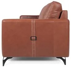 Sofá Living 3 Lugares Sala de Estar 220cm Cisso L07 Couro Marrom Claro