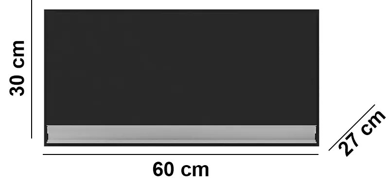 Armário Cozinha Aéreo Geladeira 60cm Basculante Leticia A01 - D'Rossi - Preto