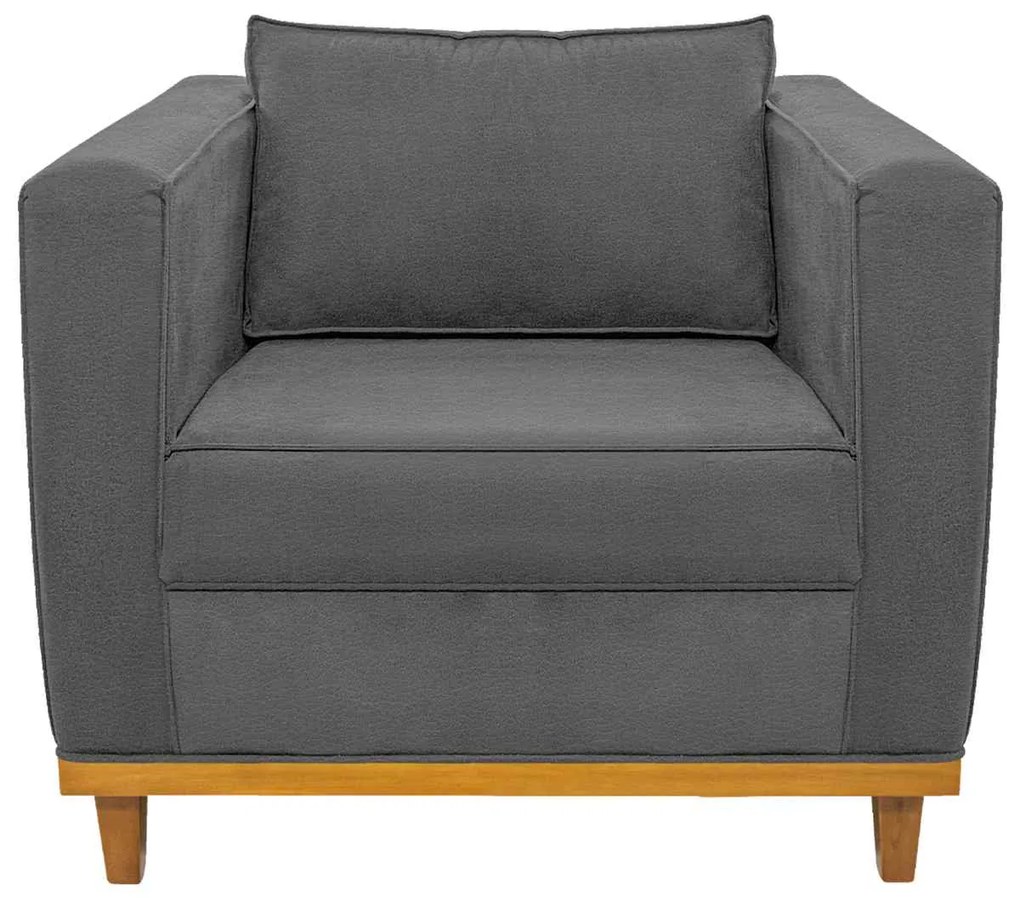 Poltrona Decorativa Europa Corano Cinza ADJ Decor