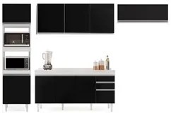 Armário de Cozinha Modulada 4 Peças CP11 Balcão com Tampo Branco/Preto