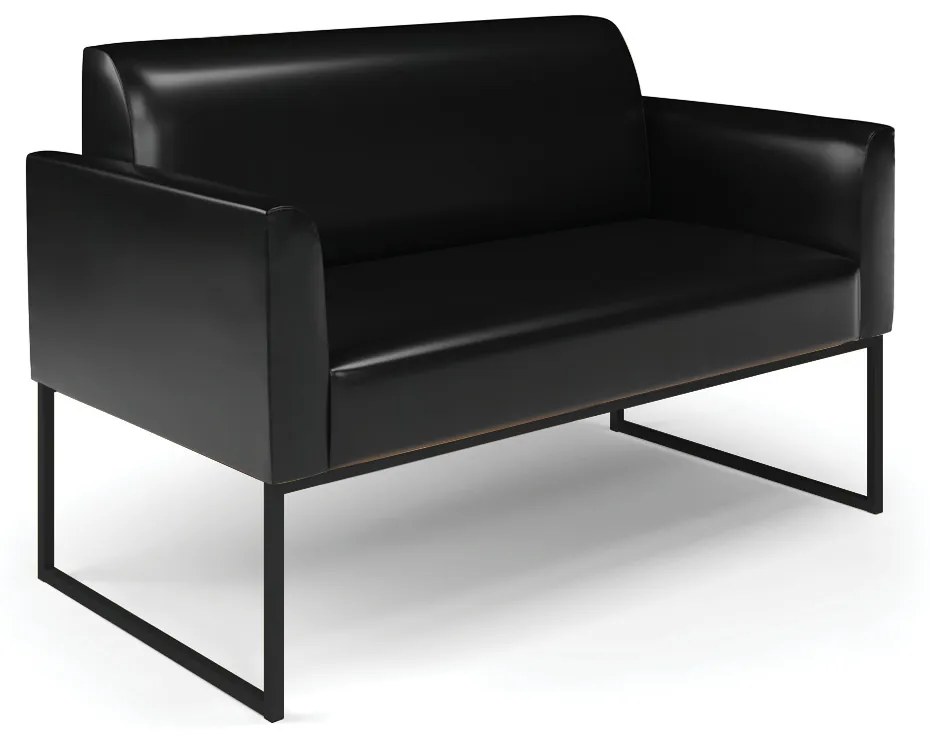 Sofá Namoradeira com 2 Poltronas Base Industrial Preto Marisa Corano D03 - D'Rossi - Preto